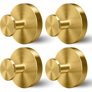 Shower Hooks for Inside Shower, Suction Cup Hooks for Glass Window, Removable Towel Hooks for Bathrooms,4 Packs(Gold)