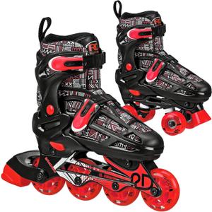Roller Derby Falcon 2-in-1 Combo Quad and Inline Skates for Kids, Adjustable Sizing (Red/Black)