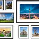 7 Pack Picture Frames Collage Wall Decor, Gallery Wall Frame Set for Wall Mounting or Tabletop Display, Multi Sizes Including16x20-1, 11x14-1,8x16-1，8x10-2，5x7-2 Family Photo Frames,Made of Solid Wood，Black