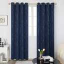 Deconovo Blackout Curtains - Thermal Insulated, Noise-Reducing Window Drapes for Bedroom, Living Room -2 Panels, Navy Blue, 52W x 84L