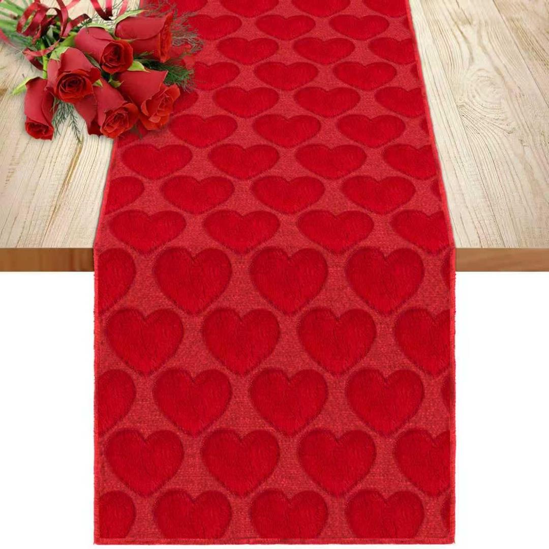 Nialnant Valentines Day Table Runner, Red Hearts Table Runners for Kitchen Family Dinner Holiday Farmhouse Home Wedding Anniversary Decoration - 13 x 72 Inch