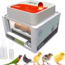 Incubators for Hatching  12 Eggs  Ideal for All Ages  Incubator with Automatic Turning and Humidity Control  Integrated Egg Candler  Okkobi OBI-12 (White Orange)