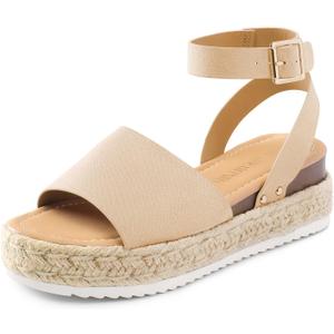 DREAM PAIRS Women's Platform Espadrilles Casual Ankle Strap Wedge Sandals Comfortable Dressy Summer Shoes (7)