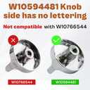 W10594481 Gas Range Stove Knobs Replacement (5 Pack) for Whirlpool Stove/Oven WCG97US0DS00 WCG97US6DS00, Cooktop Control Knobs Replaces WPW10594481 3281332 PS11756644