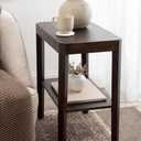 Kate and Laurel Talcott Modern Rectangle Wood Side Table, 22 x 14 x 26, Dark Brown, Transitional Decorative Two-Tier End Table for Use as a Bedroom Nightstand or Living Room Accent