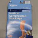 Amazon Basic Care Medical Compression Stockings, 20-30 mmHg Support, Women & Men Thigh Length Hose, Open Toe, Beige, Medium (Previously NuVein)