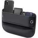 Premium Leather Car Seat Gap Filler Organizer (0.2”-1.2" Gaps), Clever Gifts for Car SUV Truck Owners (Black, 1 Pack)