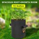 4-Pack 15-Gallon Grow Bags with 2 Flaps and Reinforced Handles,Non-Woven Potato Grow Bags, Heavy-Duty Thickened Aeration Fabric Pots for Potatoes, Tomatoes, Flowers, and Vegetables