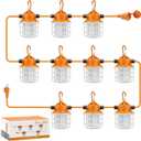 NS 100FT Construction String Lights 150W LED Industrial Grade 15000LM 5000K IP65 Linkable for Construction Sites, Temporary Work, Renovation, Jobsite, All Outdoor Lighting, with 10 Bulbs and Hook