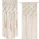 2 Piece Macrame Wall Hanging Boho Wall Decor for Living Room Woven Wall Decor Yarn Tapestry