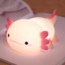 Axolotl Cute Night Light, Kids Squishy Rechargeable Axolotl Lamp, Mom Mothers Day Gifts, Girl Bedside Animal Nightlight, Dimmable Silicone LED Toy Pink Light, Baby Nursery Kawaii Dcor