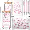 Kosiz 6 Pcs Christmas Teacher Appreciation Gifts Christmas Thank You Gifts Ideas Basket for Teachers from Student Pastel Pink Present Ideas for Teacher Xmas Holiday Birthday Supplies