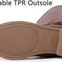 Women's Slouchy Knee High Boots Low Heel Comfort Round Toe Tall Calf Flat Riding Combat Boots for Women. (8.5, Tan Pu 113)