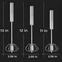 Semi-Automatic Stainless Steel Egg Whisk, Hand-Operated Rotary Whisks, Multi-functional Stainless Steel Kitchen Mixing Tool, Manual Egg Whisk, Suitable for Mixing, Whipping, and Stirring, 12"