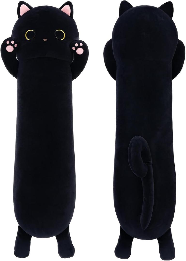 MorisMos 43” Long Cat Body Pillow, Large Cartoon Cat Stuffed Animal Plush Toy Big Throw Pillow Soft Hugging Pillow for Kids Adults Girlfriend, for Christmas, Valentine's Day, Birthday