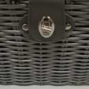 Set of 3 Woven Wicker Storage Basket Box with Lids & Lock, Built-in Carry Handles, Multifunctional Storage Organizer for Nursery, Baby, Clothes, Toys, Books, Large/Medium/Small Size (Grey)
