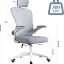 Ergonomic Office Chair, Headrest Desk ChairHome Office Swivel Task Chair with Adjustable Height, Lumbar Support and Backrest 90-120 Adjustable Computer Executive Desk ChairGrey