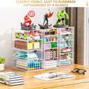 Acrylic 3 Pack Desk Organizers and Accessories, Makeup Organizer Storage With 15 Drawers, Desk Organizers, Dustproof Drawer Organizer and Storage for Make Up, Jewelry, DIY Pen