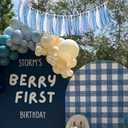 Blue and White Gingham Banner/Garland - First Birthday High Chair Banner,Gingham Garland For Baby Shower,Wall Hanging, Nursery Decor,Party Garland, Decorative Fabric Bunting, (blue)