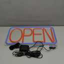 16.5" X 9" Led Neon Open Signs for Business Ultra Bright Plug In Electric Light Up Open Signs with ON/OFF Switch and 12V/2A AC Adapter for Storefront Window Bar Salon Coffee Stores (Horizontal) (Blue/Red-Horizontal)