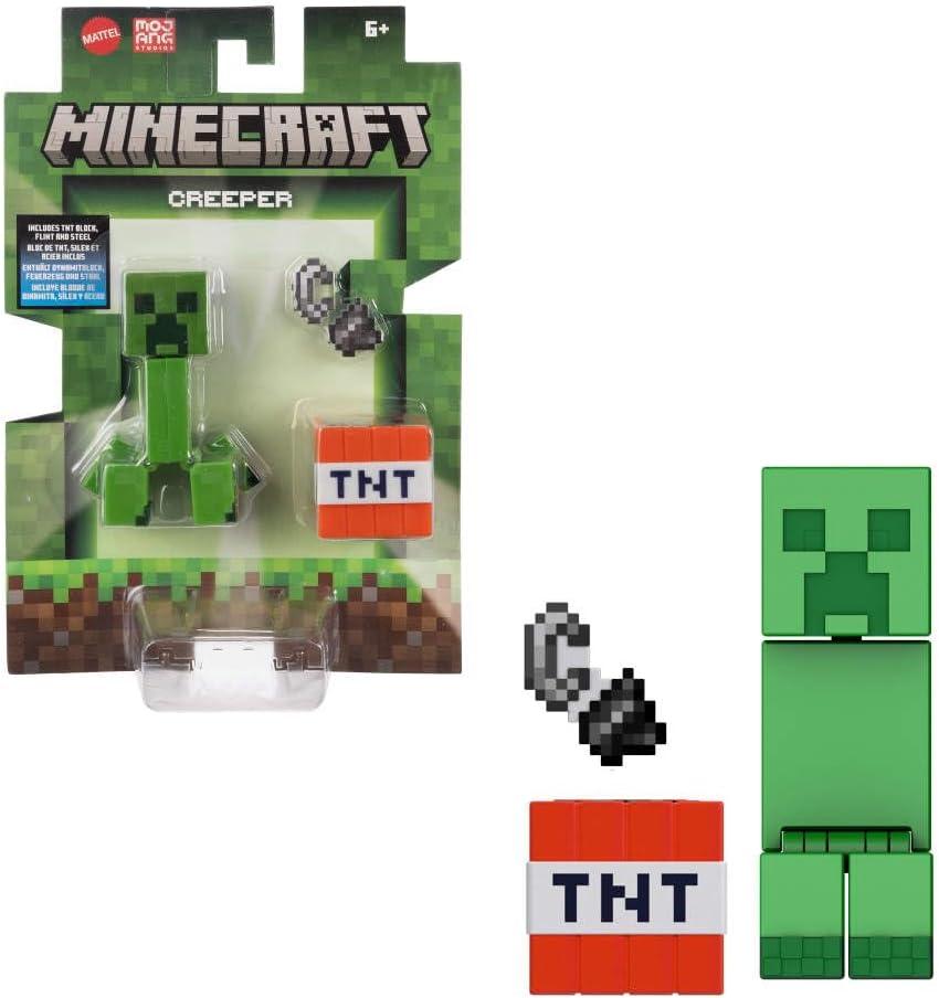 Mattel Minecraft Action Figure & Accessories 2-Pack with Creeper in 3.25-inch Scale, Collectible Toy Set