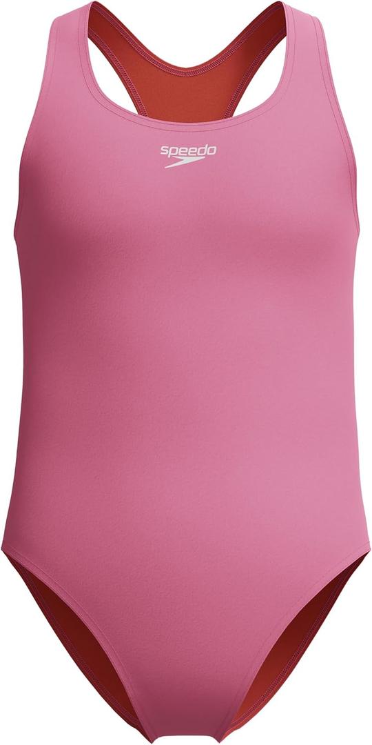 Speedo Girl's Swimsuit One Piece Closed Racerback, 10