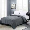 Homelike Moment Twin Comforter Duvet Insert- Grey Down Alternative Bed Comforter Twin Size, Lightweight Bedding Comforters Quilted Soft All Season Reversible Dark Gray/Light Grey