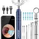Ear Wax Removal Tool Camera, Ear Cleaner with Camera, Ear Scope, Earwax Removal Kit with Otoscope, Ear Canel Cleaning 6 LED Lights 12 Ear Pickers, 1296P HD Black