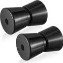 Silipull 2 Pcs Boat Trailer Roller Black Rubber Shaft Keel Robust Rubber Bow Roller Heavy Duty Boat Trailer Bow Stop Replacement Boat Trailer Parts Boat Trailer Accessories