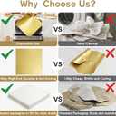 100 PCS Disposable Paper Placemats, GOH DODD 13" Thicken Mirrored Charger Plates Table Decoration Place Mats for Dinning Kitchen Bridal Shower Baby Shower Banquet Birthday Party Wedding, Square, Gold