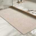 chakme Bathroom Rugs Mat 47x17, Ultra Thin Non Slip Bath Rug Runner Quick Dry Absorbent Bath Mat for Bathroom Floor, (Light Beige, 47"x17") (3'11" x 1'5"(Rectangular))