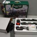 Electric Train Sets Remote Control for Kids Metal Alloy Christmas Train Toys Steam Locomotive Glowing Passenger Carriages Luxury Tracks Light & Sounds Rechargeable Birthday Gifts for Boys Girls Green