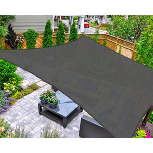 AsterOutdoor Sun Shade Sail Rectangle 10' x 13' UV Block Canopy for Patio Backyard Lawn Garden Outdoor Activities, Graphite