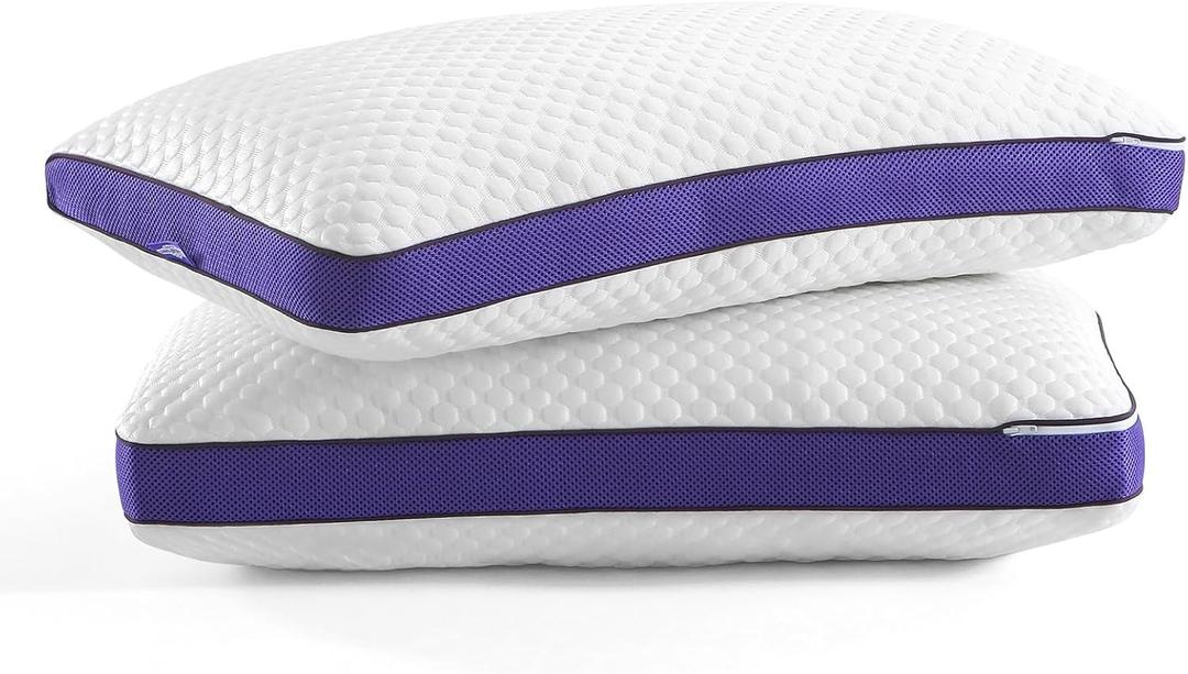 BPC Shredded Memory Foam Pillows King Size, Cooling Bed Pillows for Sleeping, Adjustable Firm Soft Support for Side Back Stomach Sleepers, Hypoallergenic Removable Washable Cover, CertiPUR-US, 2 Pack