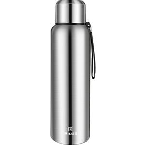 Insulated Vacuum Thermo Bottle 1500ml/50.7oz with Cup Stainless Steel Coffee Bottles for Hot and Cold Drink Water Flask.(Silver,1500ml)
