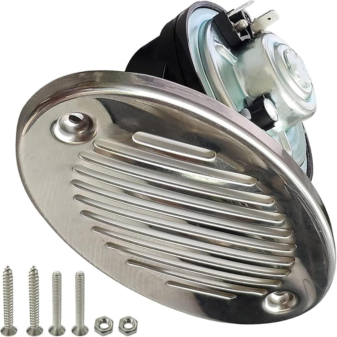 5190512 Boat Horn 316 Stainless Steel Concealed Flush Mounting Marine Boat Horn Sound up to 125dB,With Mounting Screws