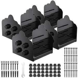 FMhotu 8x8 Post Base, 4Pcs Stainless Steel Adjustable Post Anchor Bracket (Internal 7.8 x 7.5), Adjustable Post Base for Pavilion Deck Porch Handrail Railing Support Decorative Anchor Plate