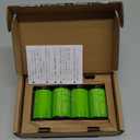 Amazon Basics 4-Pack Rechargeable D Cell NiMH Batteries, 10000 mAh, Pre-Charged, Recharge up to 1000x Times