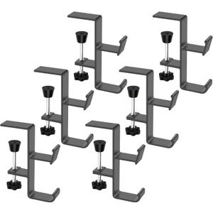 Garland Hooks and Fireplace Stocking Holders, Adjustable No Drill Fireplace Stocking Hook, Heavy Duty Mantle Stocking Hanger with Double Hooks for Xmas Home Party Decoration Bags Kitchen (6 Pieces)