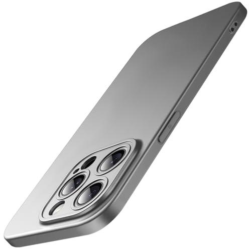 JETech Slim Case for iPhone 15 Pro 6.1-Inch with Camera Lens Full Cover Protection, Ultra-Thin Lightweight Matte Finish Minimalist Protective Phone Cover (Natural Titanium)