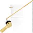 Hygie Rinse Metal Toilet Handle Lever Flush Replacement, 1 PCS Universal Side Mount Toilet Handle with Stainless Steel Flapper Chains, Toilet Repair Kit, Shiny Gold