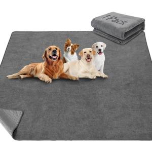LOOBANI Non-Slip Washable Pee Pad for Dogs, 1 Pack Extra Large Reusable Dog Mat for Floor, Fast Absorbent Pet Whelping Pads, Puppy Playpen Mat for Incontinence, Housebreaking, Crate, 82x102 In,Gray