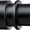 Curtain Rods for Windows 32 to 120 Inches - Black 1 Inch Diameter Curtain Rods, Adjustable Heavy Duty Curtain Rod with End Cap Style, Easy Installation and Modern Design