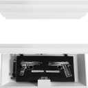 Concealment Gun Shelf with Hidden Trap Door with RFID Lock, White Floating Shelf for Living Room