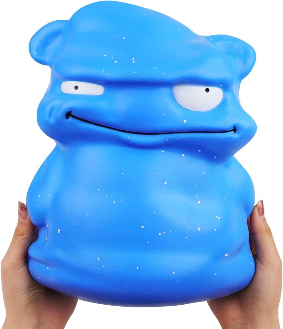 Anboor 9.8 Inch Jumbo Squishies Blue Monster Kawaii Gaint Soft Toy Slow Rising Scented Squishys Stress Relief Kids Toys for Halloween Birthday Party Dcor
