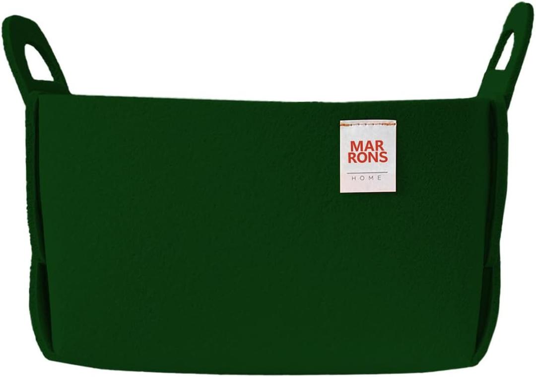 Collapsible Felt DEEPGREEN Storage Bin Small 7.1"x5.1"x5.1"  Foldable Basket with Handles for Closet, Toy Storage, Laundry Room Organization, Decorative Storage Baskets for Shelves, Nursery