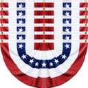 6 Pack 3x6 FT American Bunting Flag 4th of July Decorations Outdoor, Patriotic USA Pleated Fan Flags Banner for 250th Anniversary, Independence Day Porch, Red White and Blue Memorial Day Outside Decor
