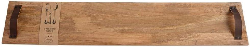 Mud Pie Long Oversized Wood Board 8" x 42", Brown