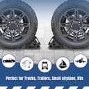 HOXWELL Solid Heavy Duty Rubber Wheel Chocks 4 Packs, Premium Wheel Stopper for Car, Travel Trailers, RV, Truck, and ATV(4 pcs, Black) 8" x 4" x 6"