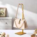 2 Pack Purse Holder Handbag Display Stand: Gold Hanger Rack for Bags, Purses, and Wreath, Adjustable Hook Stand for Tabletop, Closet, and Retail Use for Vendors